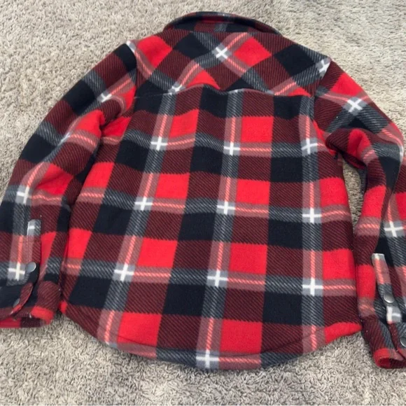 Plaid Red and Black Kids Sherpa jacket - Picture 5 of 6